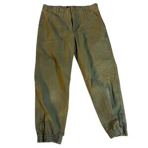 Banana Republic Chino Joggers Women’s Petite 8 Olive Zip Hem